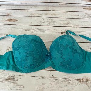 Pink in Love Teal Green Lace Bra Size 40DDD